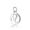 Non-Tarnish 304 Stainless Steel Charms, with Jump Rings, Polished, Flat Round with Constellation, Leo, 13x11x1mm, Hole: 2.5mm