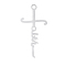 Non-Tarnish Stainless Steel Pendants, Faith Cross Charms, Stainless Steel Color, 27x13mm