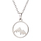 Non-Tarnish 201 Stainless Steel Pendnat Necklaces, 304 Stainless Steel Cable Chain Necklaces, Mountain, 15.94 inch(40.5cm), Mountain: 21.5x15mm