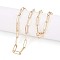 Brass Paperclip Chains, Drawn Elongated Cable Chains Necklace Making, with Lobster Claw Clasps, Real 18K Gold Plated, 17.71 inch(45cm) long, Link: 3.6x10mm, Jump Ring: 5x1mm
