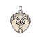 Opalite Pendants, with Zinc Alloy Findings, Heart with Dragon, 32x31mm