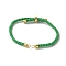 Adjustable Nylon Cotton Cord Making, with Rack Plating Brass Findings, Golden, Lime Green, 4-3/4~8-7/8 inch(12~22.5cm), 3mm, Hole: 2mm