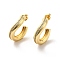 Brass Micro Pave Cubic Zirconia Stud Earrings, Half Hoop Earrings, Real 18K Gold Plated, 20.5x5mm