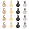 16Pcs 4 Colors 304 Stainless Steel Manual Polishing Charms, Stamping Blank Tag, with Jump Rings, Flat Round, Mixed Color, 10x1mm, Hole: 7.5mm, 4pcs/color