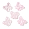 Transparent Spray Paint Glass Beads, Bowknot, Pink, 15.5x17.5x7.5mm, Hole: 1.4mm