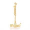 Brass Micro Pave Cubic Zirconia Pendants, Nail Hammer, Clear, Golden, 32x15x5.5mm, Hole: 2.5mm