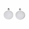 Non-Tarnish 201 Stainless Steel Pendants, Flat Round, Stainless Steel Color, 24x18.5x2mm, Hole: 2mm