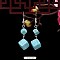 Cube Synthetic Turquoise & Alloy Dangle Earrings, Turquoise, 35x14mm