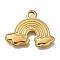 Ion Plating(IP) 304 Stainless Steel Pendants, Rainbow with Cloud Charm, Real 18K Gold Plated, 14x18.5x1.5mm, Hole: 1.8mm
