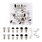 6 Sets 3 Style Adjustable Waist Extender Buckle, with Zinc Alloy Button Pins, for Jeans, Iron Removable Button Pins, Platinum, 2 sets/style