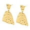 Rack Plating Brass Trapezoid Dangle Stud Earrings, Long-Lasting Plated, Lead Free & Cadmium Free, Real 18K Gold Plated, 46x30mm