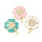 Brass Micro Pave Cubic Zirconia Pendants, with Enamel, Cadmium Free & Nickel Free & Lead Free, Clover Charms, Mixed Color, 27x20x3mm, Hole: 1.4mm