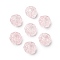 Spray Painted Transparent Glass Beads, Flower Charm, Lavender, 15x15x6mm, Hole: 1.2mm