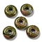 Natural Unakite Pendants, Donut/Pi Disc Charms, 15~16x4~5mm, Hole: 4~5mm