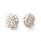 Brass Micro Pave Cubic Zirconia Pendants, Long-Lasting Plated, Cadmium Free & Lead Free, Platinum, 10x12.5x12mm