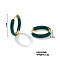 Elegant Brass Enamel Hoop Earrings, Golden, Green, 17x3mm
