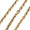 PVD Vacuum Plating 304 Stainless Steel Cable Chains, Unwelded, with Spool, Golden, 5x3.7x1mm