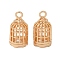Brass Pendants, Cadmium Free & Nickel Free & Lead Free, Birdcage, Real 18K Gold Plated, 23x12x11mm, Hole: 2.5mm