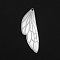 Tarnish Resistant 201 Stainless Steel Pendants, Laser Cut, Wing, Stainless Steel Color, 34.5x12x1mm, Hole: 1.4mm