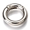 Zinc Alloy Spring Gate Rings, O Rings, Platinum, 18x3.5mm, Inner Diameter: 11mm