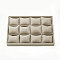 Wood Covered with Hemp Jewelry Bracelet Displays, 12 Grids Pillows Tray Jewelry Storage Holder, Cuboid, Gainsboro, 352x243x41mm