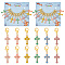 NBEADS 24 Pcs Cross Stitch Markers, Enamel Crochet Stitch Marker Charms Removable Lobster Claw Clasps Locking Stitch Marker for Knitting Weaving Sewing Jewelry Making