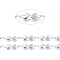 Tarnish Resistant 304 Stainless Steel Link Chains, Soldered, with Spool, Heart with Heart, Stainless Steel Color, Oval Link: 3.5x2x0.3mm, Heart: 15x5x1.5mm, about 16.4 Feet(5m)/roll