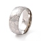 Non-Tarnish 201 Stainless Steel Hexagon Pattern Finger Ring for Women, Stainless Steel Color, Inner Diameter: 17mm