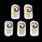 3D Printed ABS Plastic Imitation Pearl Beads, Rectangle with Lollipop, Colorful, 17x9x4mm, Hole: 0.6~1mm