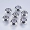 201 Stainless Steel Beads, with Plastic, Slider Beads, Rondelle, Stainless Steel Color, 7x3.5mm, Hole: 1mm