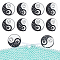 8Pcs Round with Sun and Moon Food Grade Eco-Friendly Silicone Focal Beads , White, 28x8mm, Hole: 3mm