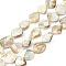 Handmade Shell Beads Strands, Rhombus, Goldenrod, Size: about 18-20mm long, 14-20mm wide, 3-12mm thick, hole: 1mm, about 20~21pcs/strand, 16 inch/strand