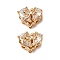 Brass Micro Pave Cubic Zirconia Beads, Cadmium Free & Nickel Free & Lead Free, Heart with Bowknot, Real 18K Gold Plated, Clear, 9.5x12x8mm, Hole: 1mm
