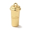 Rack Plating Brass Pendants, Cadmium Free & Lead Free, Long-Lasting Plated, Coffee Cup, Real 18K Gold Plated, 16.5x7.5mm, Hole: 1.2mm