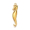 304 Stainless Steel Pendants, Sea Horse Charm, Real 18K Gold Plated, 43x9.5x4.5mm, Hole: 1.5mm