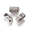 Non-Tarnish 201 Stainless Steel Slide Charms/Slider Beads, for Leather Cord Bracelets Making, Stainless Steel Color, 13x7.5x5mm, Hole: 5x10.5mm