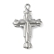 Non-Tarnish 304 Stainless Steel Pendants, Cross Charm, Stainless Steel Color, 39x25x6mm, Hole: 2mm