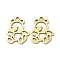 201 Stainless Steel Pendants, Bear Charm, Golden, 17x13.5x1mm, Hole: 1.4mm