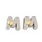 Brass Beads, Cadmium Free & Lead Free, Platinum & Golden, Letter M, 11x12x7.5mm, Hole: 5x4mm