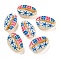 Printed Natural Shell Beads, Shell Shape, No Hole/Undrilled, Starfish, 16~24x11~15x7~8mm, Hole: 1~2mm