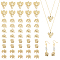 CHGCRAFT 50Pcs 5 Style Golden Elephant Lucky Charms Pendants Rack Plating Rhinestone Elephant Charms Fit for 0.9-1.5mm Rhinestone Jewelry Making, Length 12-14.5mm