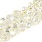 Electroplate Transparent Glass Beads Strands, Imitation Gemstone Beads, Nuggets, Beige, 16.5~17x13~15x13~15mm, Hole: 1mm, about 39~40pcs/strand, 25.79~ 26.38 inch(65.5~67cm)