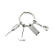 Alloy Keychain, with 304 Stainless Steel Rings, Tool, Antique Silver, 5.5cm