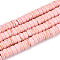 Synthetic Howlite Beads Strands, Disc, Heishi Beads, Dyed, Pink, 4~4.5x1.5~2.5mm, Hole: 0.7mm, about 179~186pcs/strand, 14.57~15.16 inch(37~38.5cm)