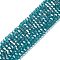 Transparent Glass Beads, 32 Facets, AB Color Plated, Round, Light Sea Green, 4.5x4mm, Hole: 1mm, about 87~93pcs/strand, 32~33cm