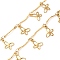 304 Stainless Steel Link Chains, with Spool, Soldered, Butterfly, Golden, 12x8.5x0.5mm, 5m/roll