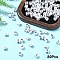 Acrylic Horizontal Hole Letter Beads, with Enamel, Cube, Letter S, 6x6x6mm, Hole: 3.2mm