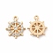 Rack Plating Eco-friendly Alloy Rhinestone Pendants, Helm Charm, Golden, Crystal, 17.5x14.5x2.5mm, Hole: 1.6mm
