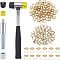 Steel & Plastic & Rubber Hammer, with Brass European Clasps & Cores, 45# Steel Eyelets Installation Tools, Mixed Color, 240x77x29.5mm, 1pc