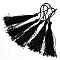 Polyester Tassel Decorations, Pendant Decorations, Black, 130x6mm, Tassel: 70~90mm